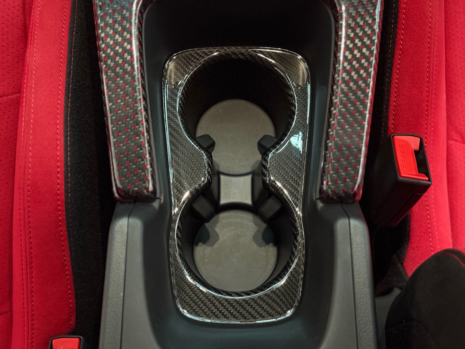 DRY CARBON CENTER CONSOLE CUP HOLDER COVER