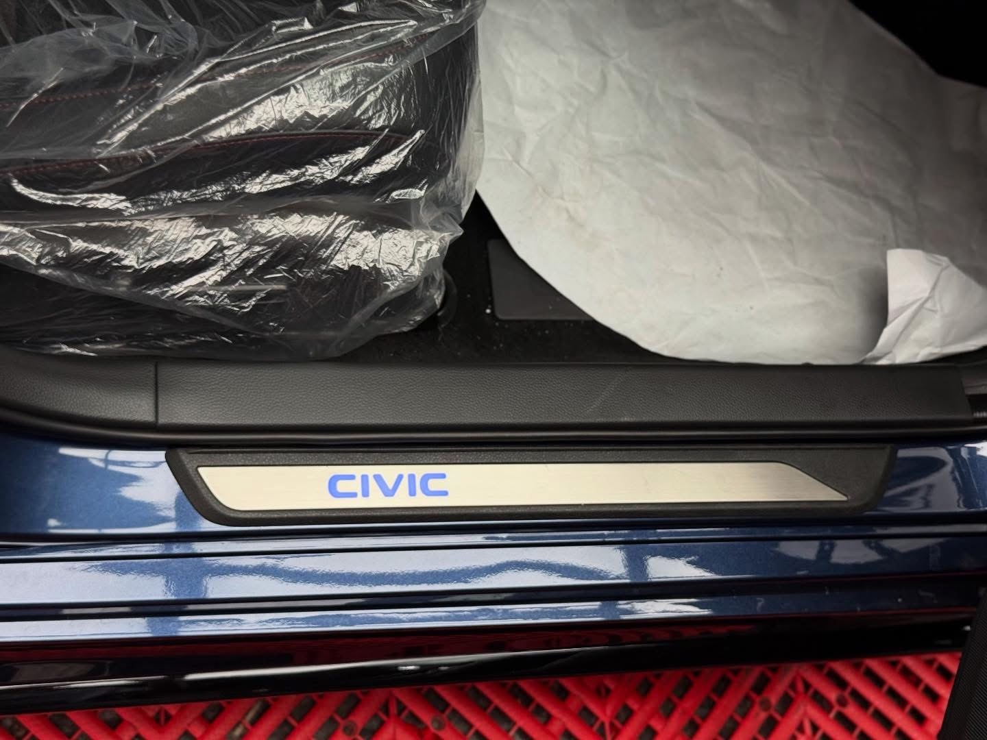 CIVIC WORDING CHROME LED SIDE STEEL PLATE(BLUE/RED)