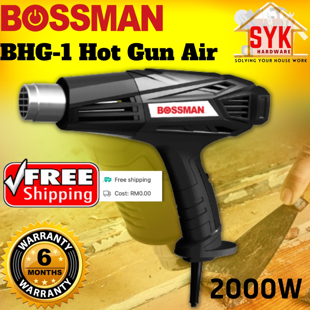 SYK(Free Shipping)BOSSMAN BHG-1 BHG1 BHG 1 Electric Hot Air Gun Heat Gun Removing Paint Glue Mesin Pemanas 2000Watts