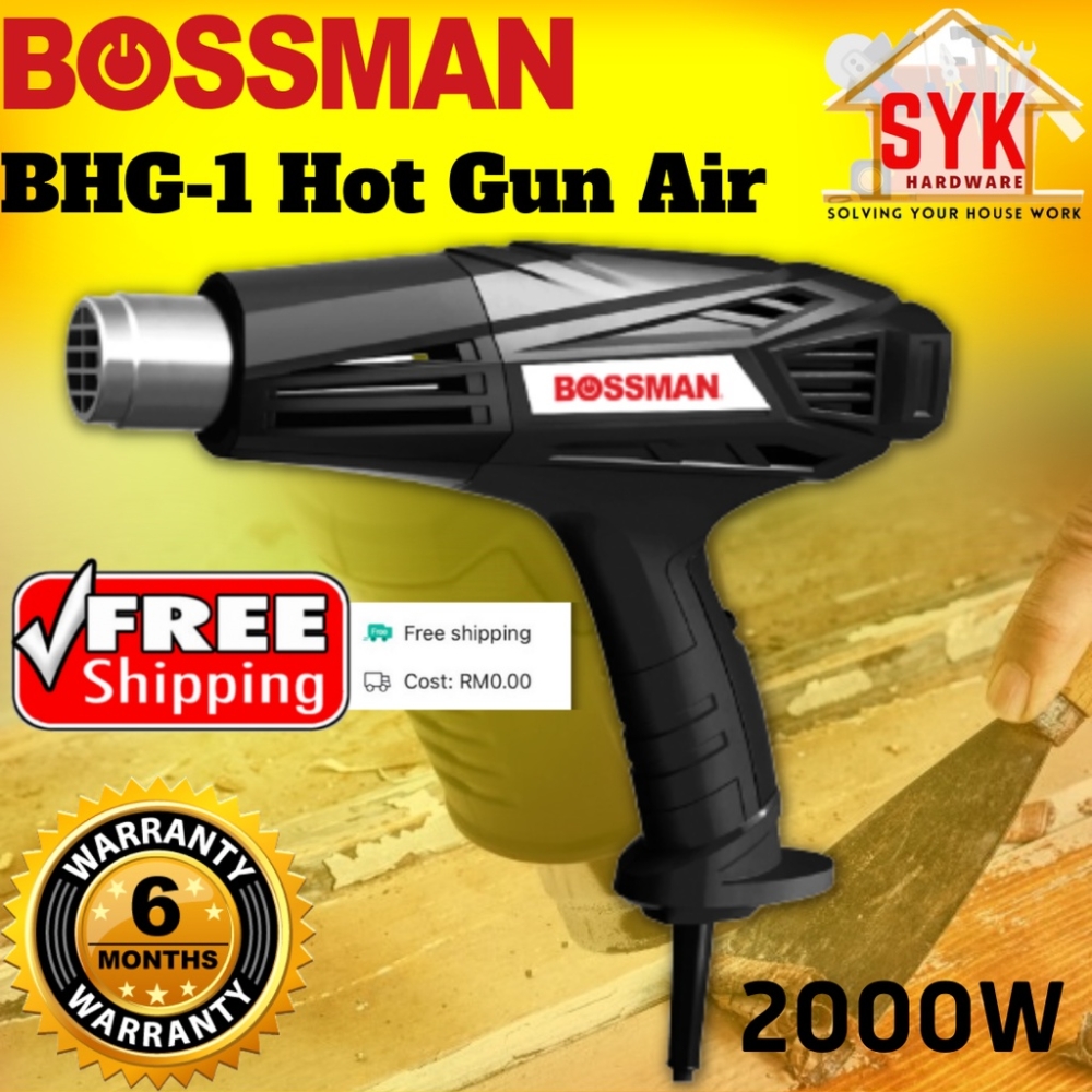 SYK(Free Shipping)BOSSMAN BHG-1 BHG1 BHG 1 Electric Hot Air Gun Heat Gun Removing Paint Glue Mesin Pemanas 2000Watts