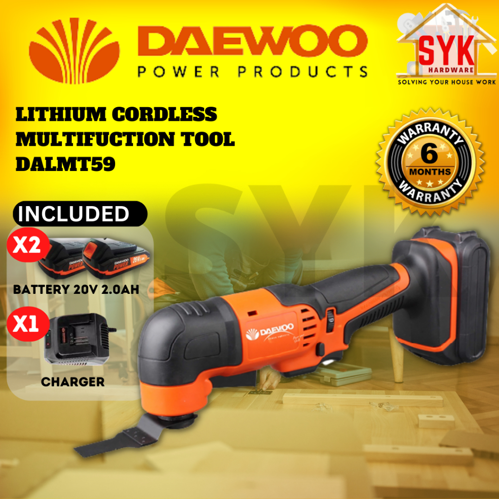 SYK Daewoo DALMT59 Multi Cutter Cordless Multifunction Cutter Wood Cutter Glue Remover Metal Polish 20V