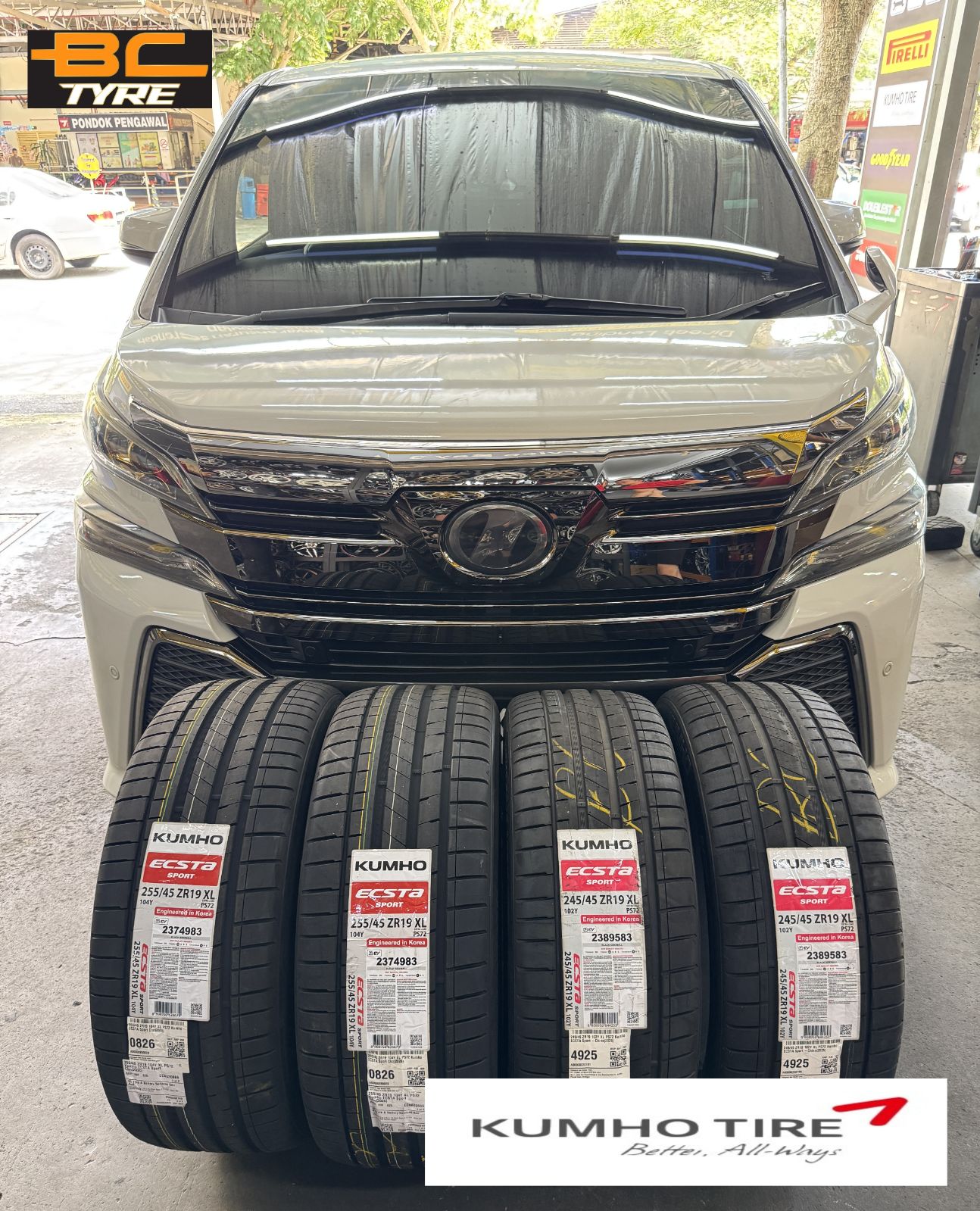 🚗✨ Toyota Vellfire 升级📌 245/45ZR19 📌 255/45ZR19👉 Kumho Ecsta Sport PS72 🛞✨_180517062026