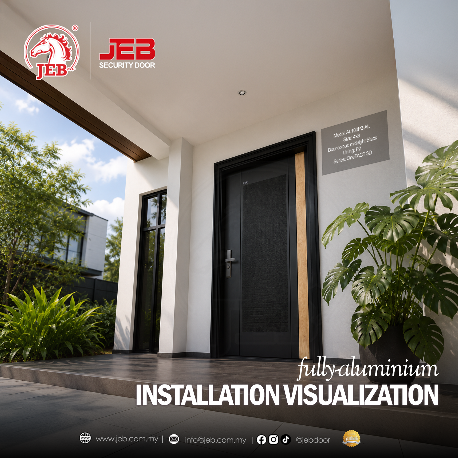 ComfyMESH庐 Fully Aluminium Security Door AL100P2- OneTACT庐 3D version