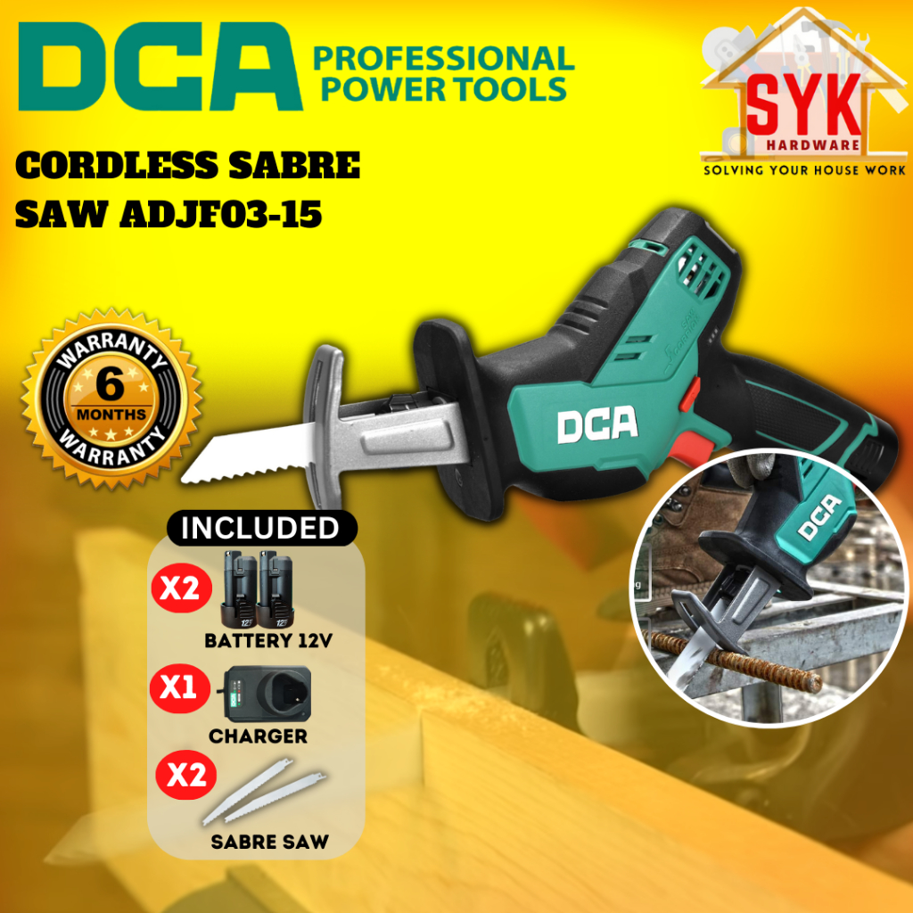 SYK DCA ADJF03-15 Cordless Sabre Saw Reciprocating Machine Cutter Wood Metal Saw Mesin Gergaji Kayu Besi Free Gift