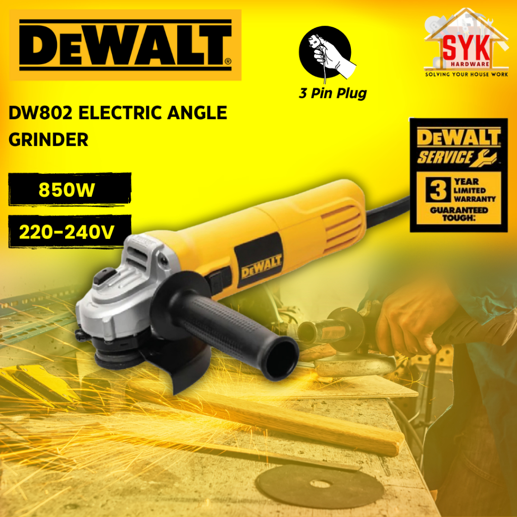 SYK Dewalt DW802 Electric Angle Grinder Machine Mesin Pengisar Sudut Grinder Potong Besi Mesin Grender
