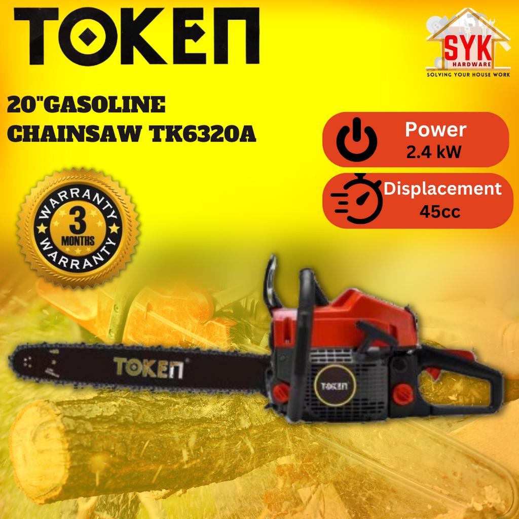 SYK Token TK6320A 20 Inch Gasoline Chainsaw Outdoor Gardening Power Tools Wood Cutting Mesin Gergaji Potong Kayu