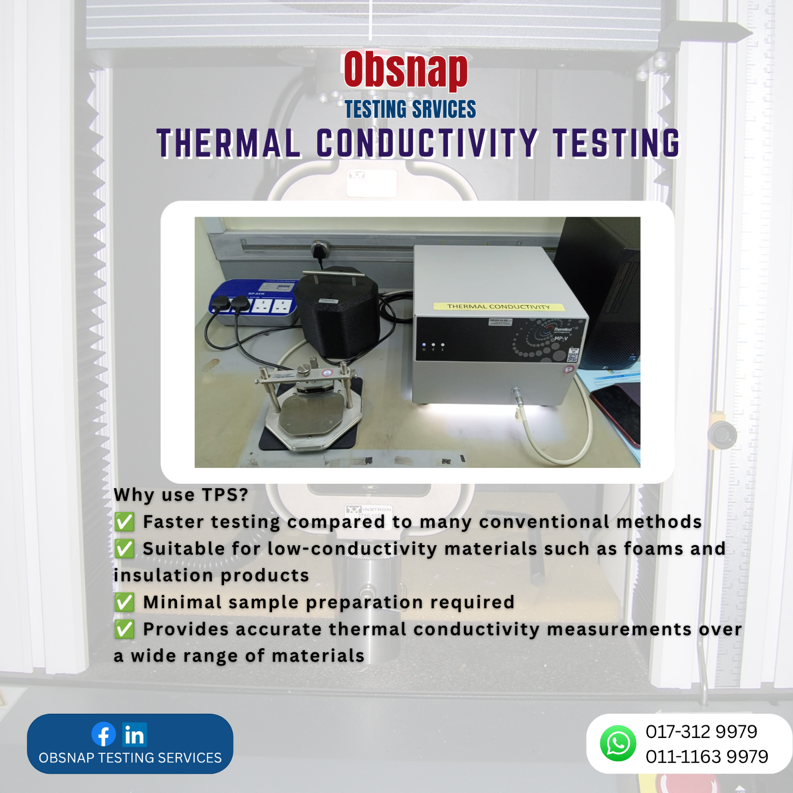 🌡️ Thermal Conductivity Testing of Foam Material – ISO 22007-2 (TPS Method)