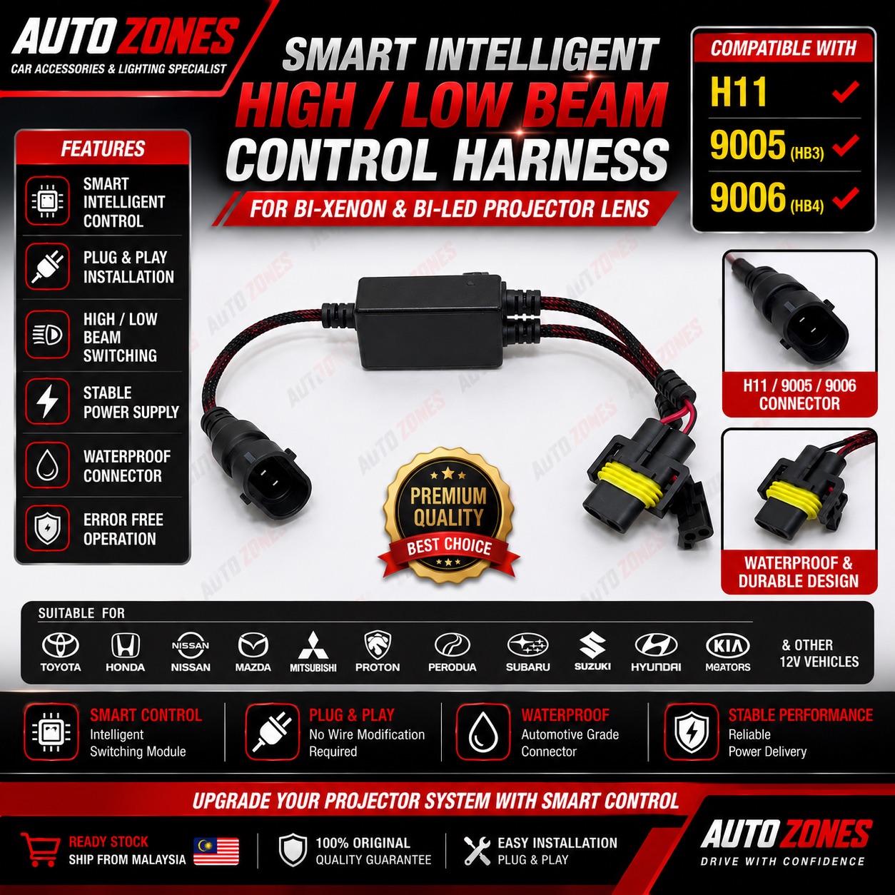 Hi Low Socket Headlight Connector Plug H11 9005 9006 Wiring Socket High Beam Low Beam Headlamp Fog Lamp Plug Ready Stock Malaysia