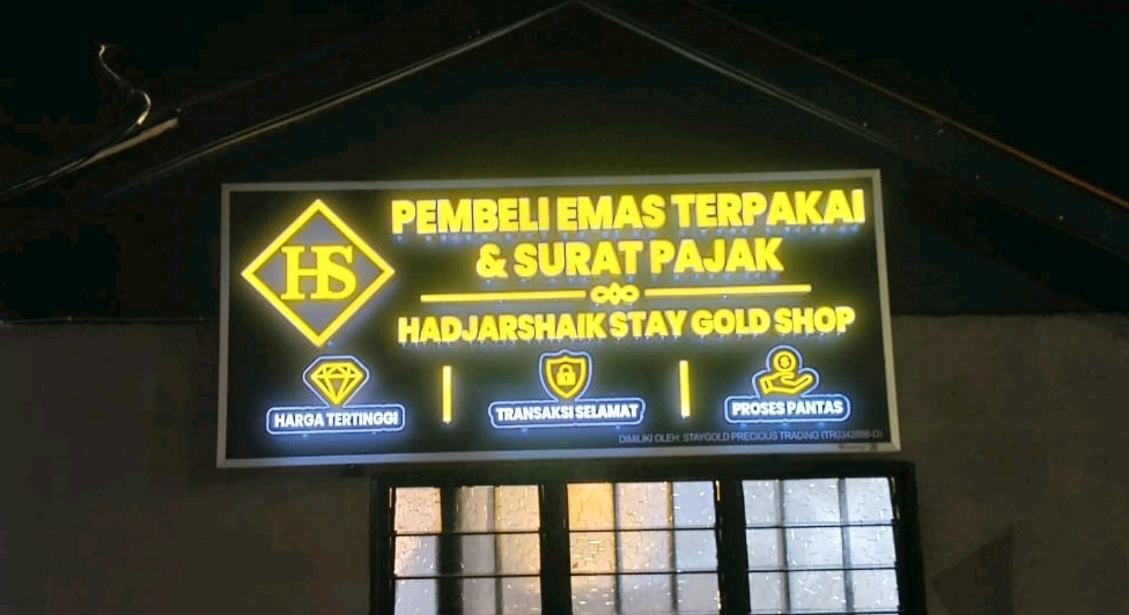 PAPAN TANDA KEDAI EMAS 3D LED DEPAN REKA BENTUK TERBAIK DARI PENCIPTA PROFESIONAL DI KAJANG & BANGI