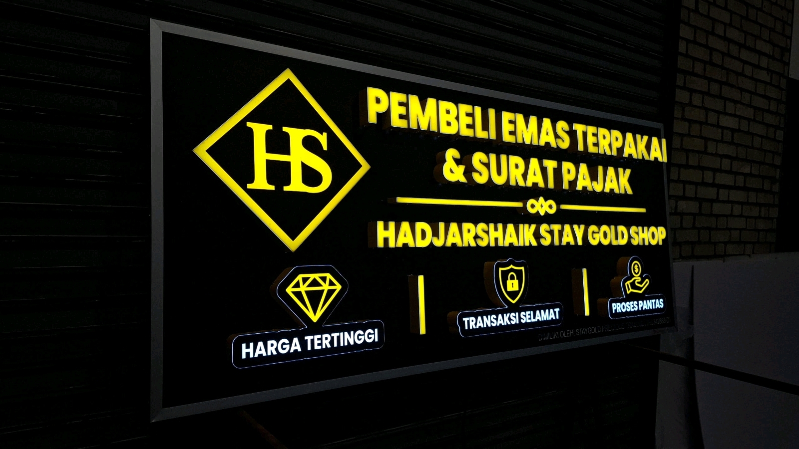 匠心品质3D LED正面发光金饰珠宝店招牌独家制作工匠服务PUCHONG及PETALING JAYA