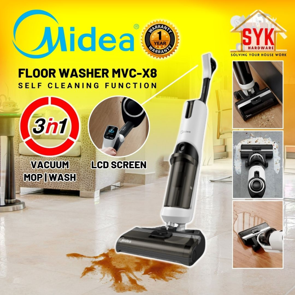 SYK Midea Vacuum Cleaner MVC-X8 X6 Floor Washer Handheld Vacuum Mop Vacum Rumah Vakum Cleaner Stick