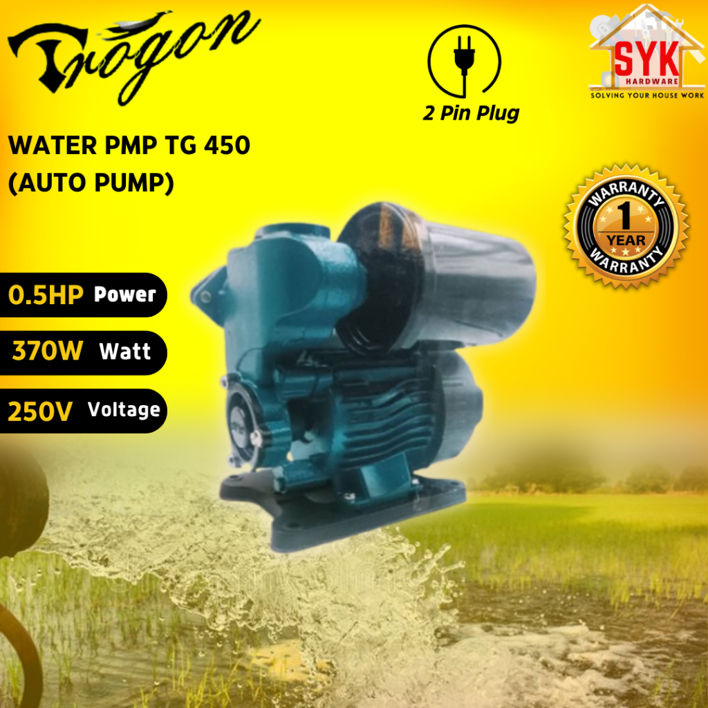SYK Trogon TG450 Automatic Self Priming Water Pump Home Pressure Water Pump Pam Air Rumah Auto Pump Automatic Water Pump