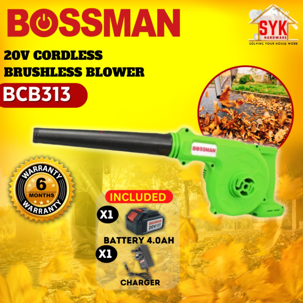 SYK Bossman BCB313 Cordless Blower Battery Gardening Tools Mesin Blower Tangan Mesin Angin Cordless Leaf Blower