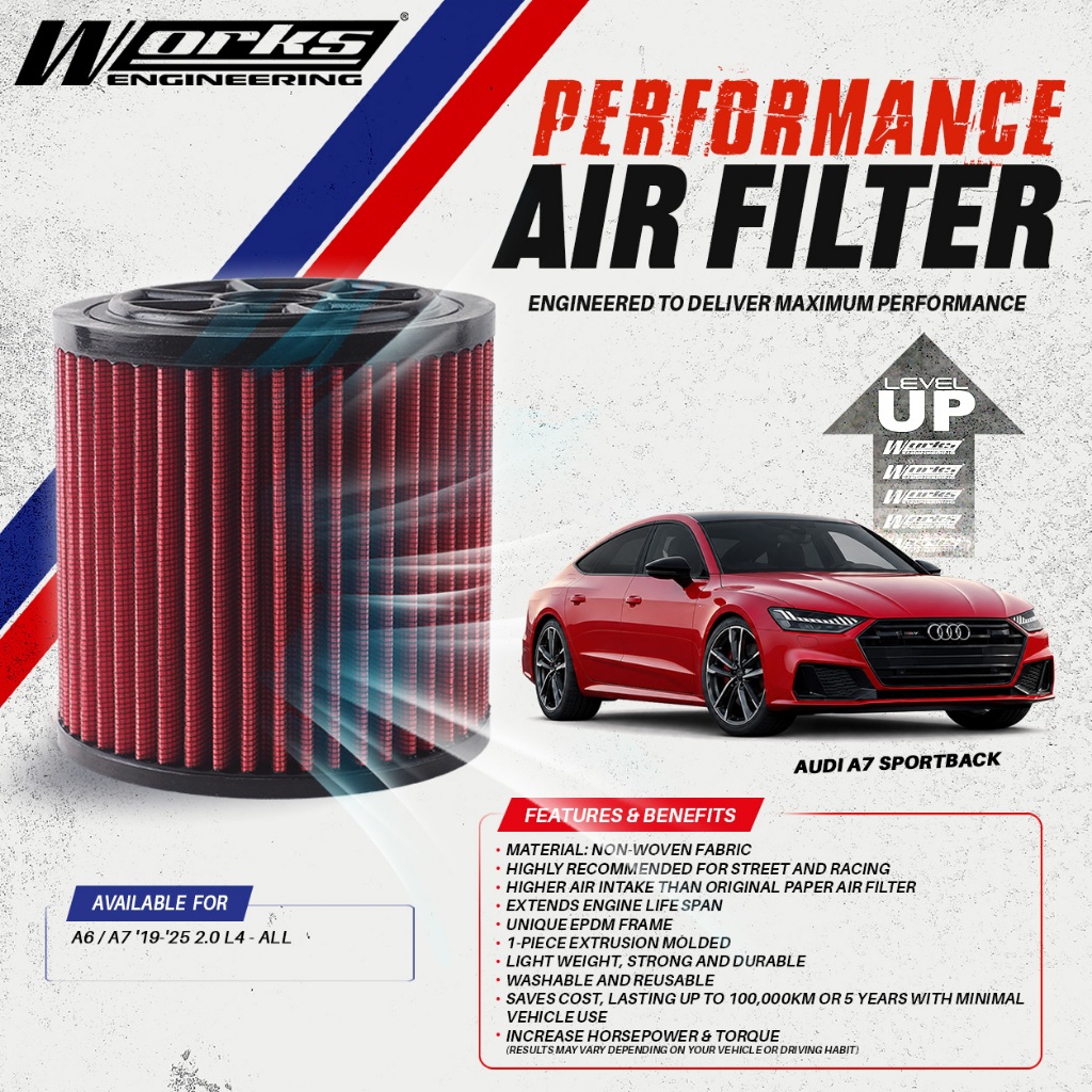WORKS ENGINEERING Air Filter for AUDI A6 / A7 2.0L 2019-2025