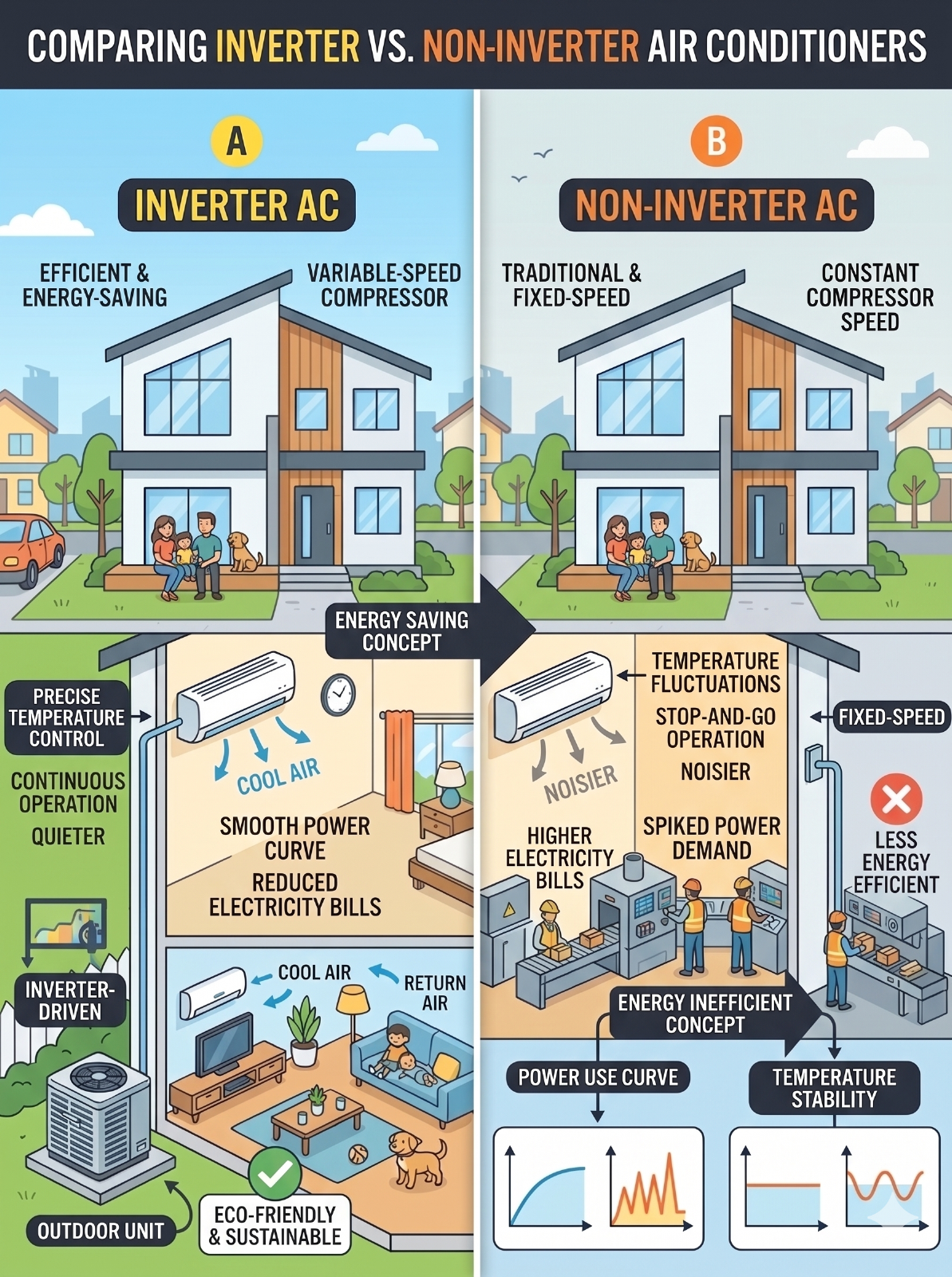 Perbezaan Aircond Inverter dan Non-Inverter: Mana Lebih Jimat?