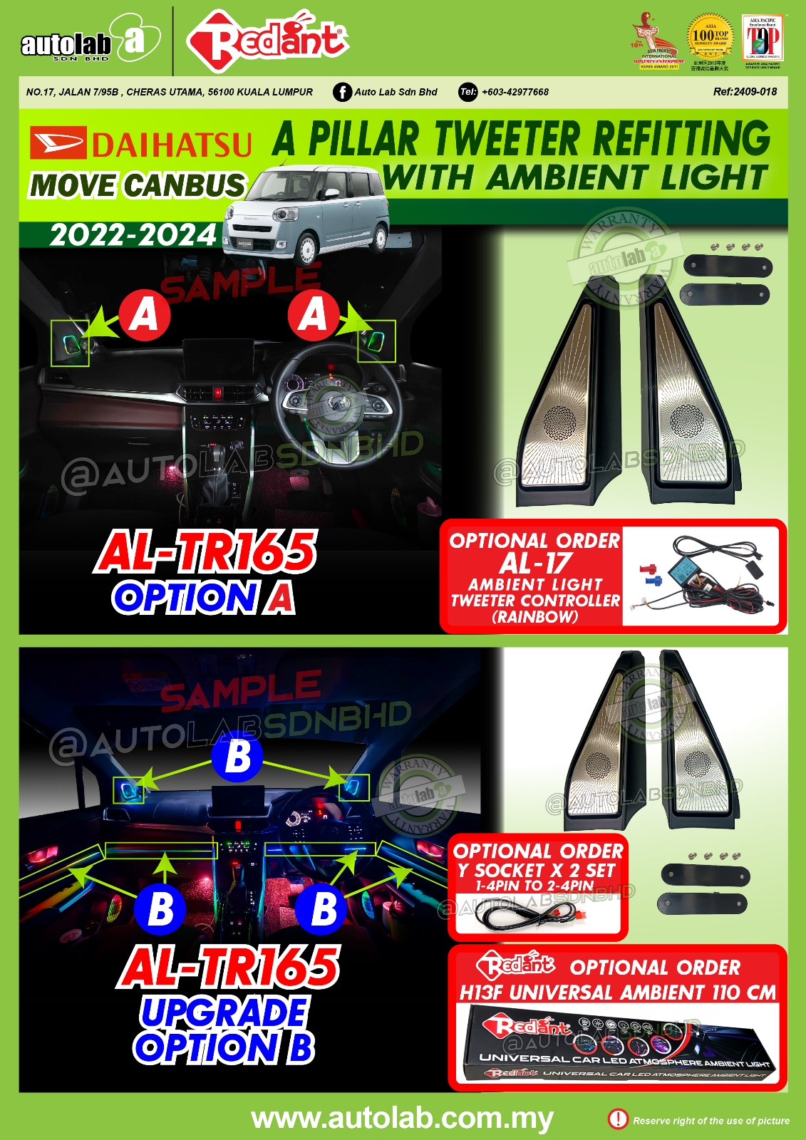 Daihatsu Canbus Pillar A Ambient Light