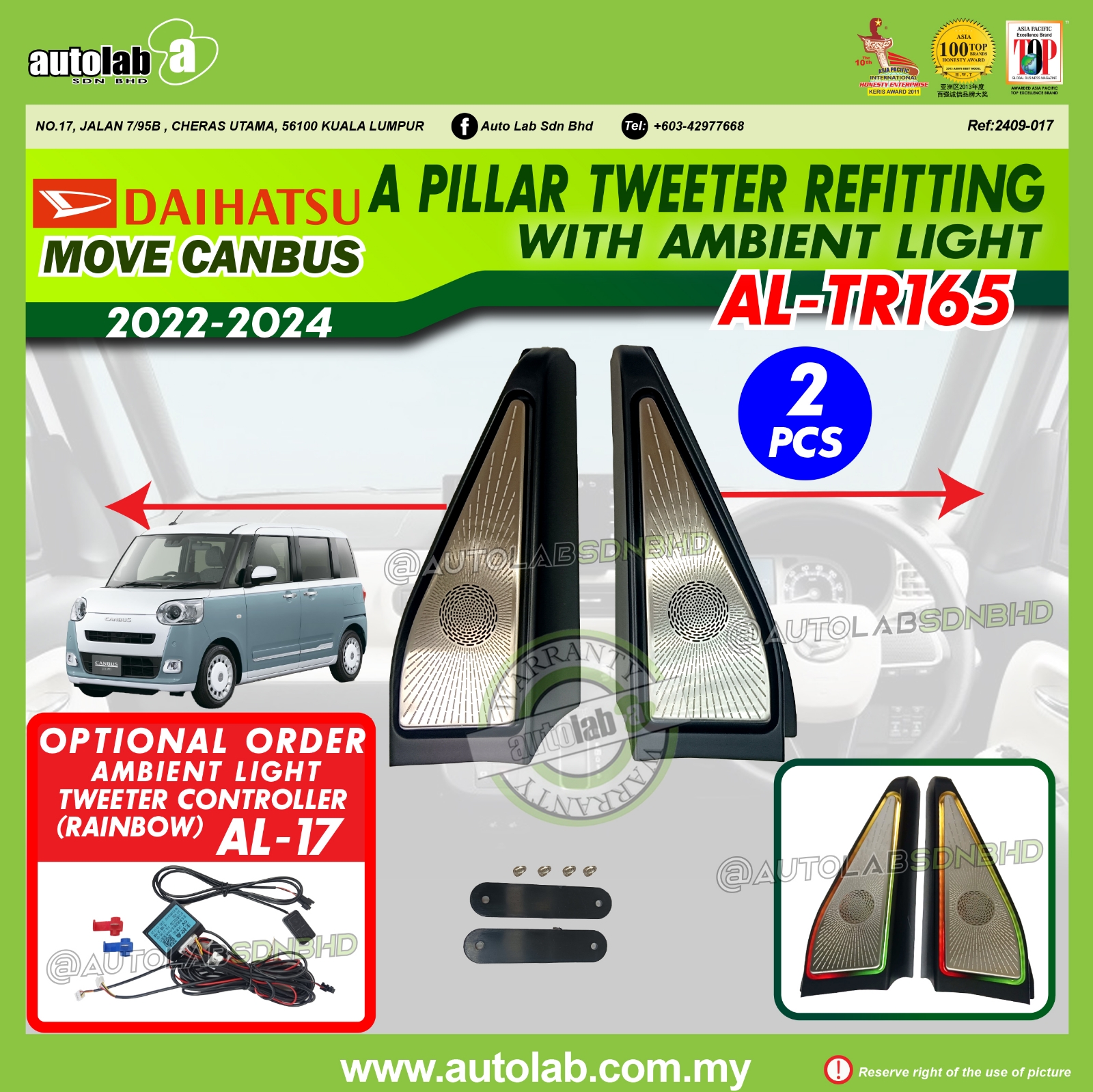 Daihatsu Canbus Pillar A Ambient Light
