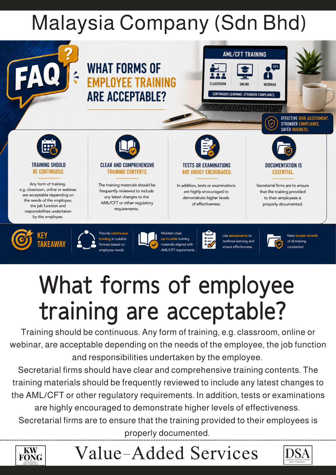 What forms of employee training are acceptable?   哪些形式的员工培训（Employee Training）是可接受的？