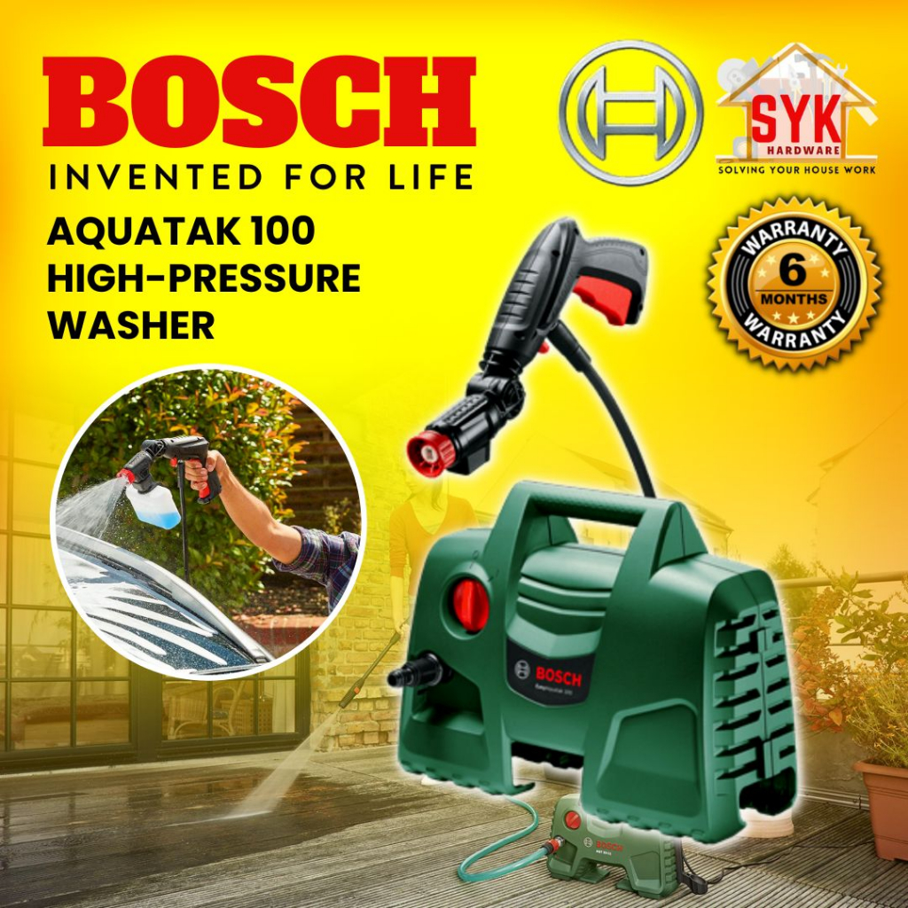 SYK BOSCH Easy Aquatak 100 High Pressure Washer Water Jet Machine Car Washer Mesin Cuci Kereta - 06008A7EL0