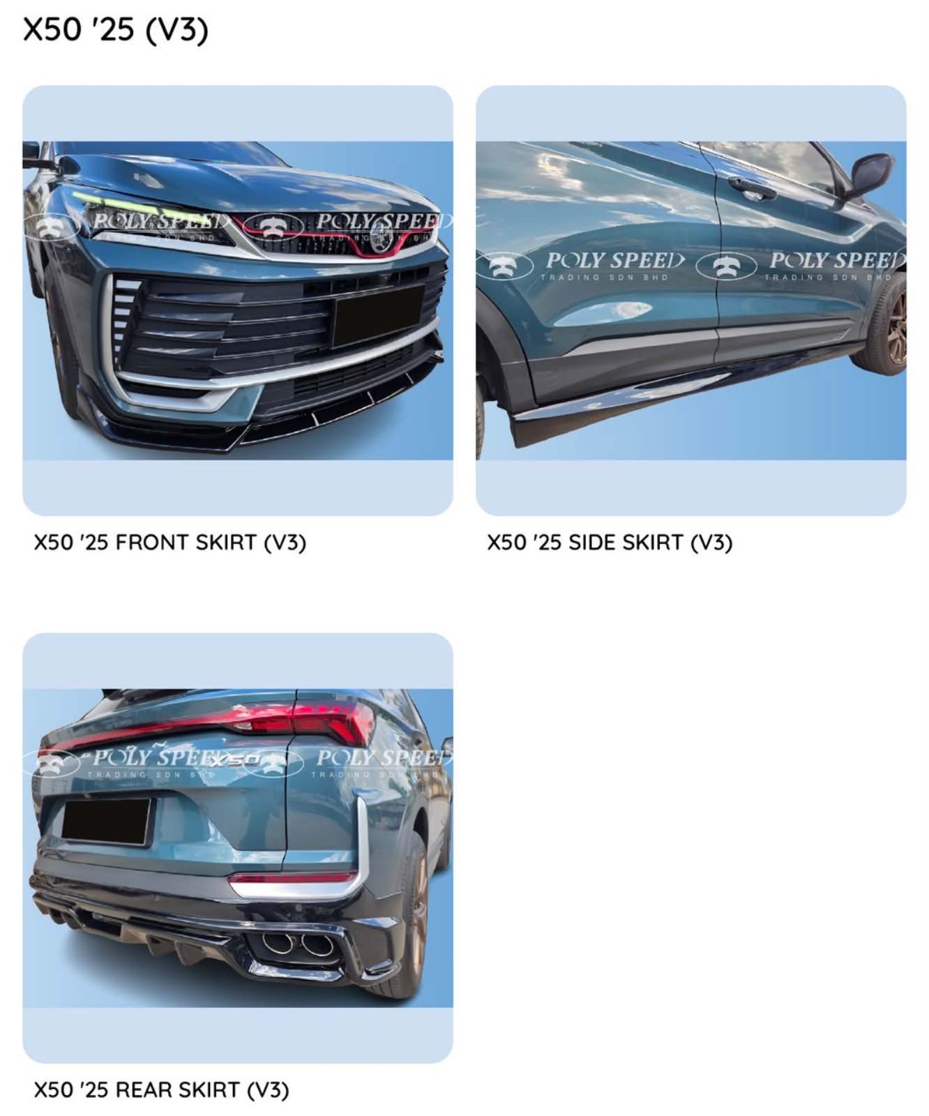 X50 Facelift V3 Bodykit