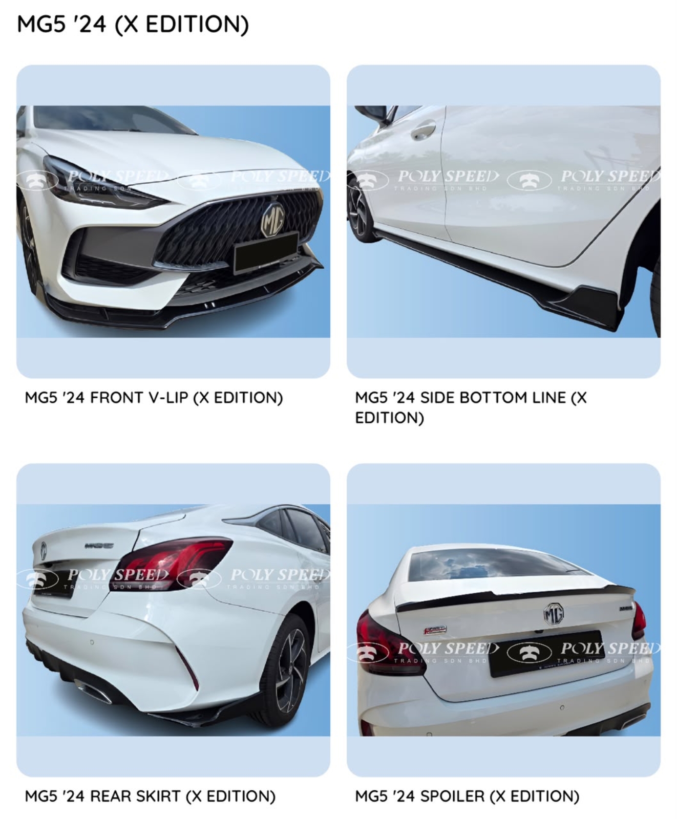 MG5 X edition Bodykit