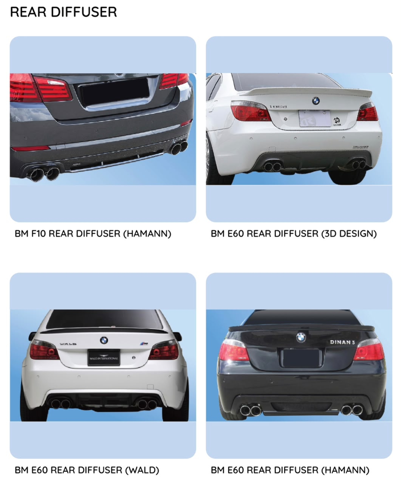 E60 / F10 rear diffuser