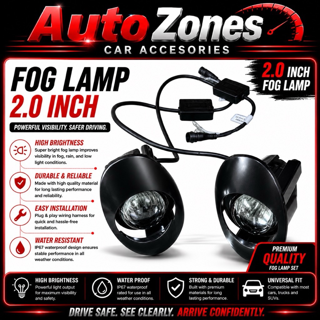 Honda 2.0 Inch 3 Color LED Fog Lamp White Yellow Golden Yellow Projector Fog Light Upgrade High Brightness Fog Lamp for Honda Vehicles