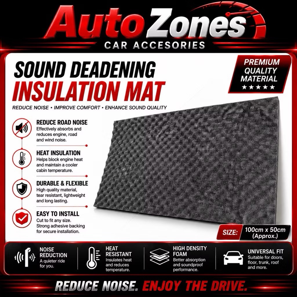 Premium Car Sound Deadening Mat Heat Insulation Sound Proof Noise Reduction Butyl Rubber Acoustic Dampening Sheet Universal