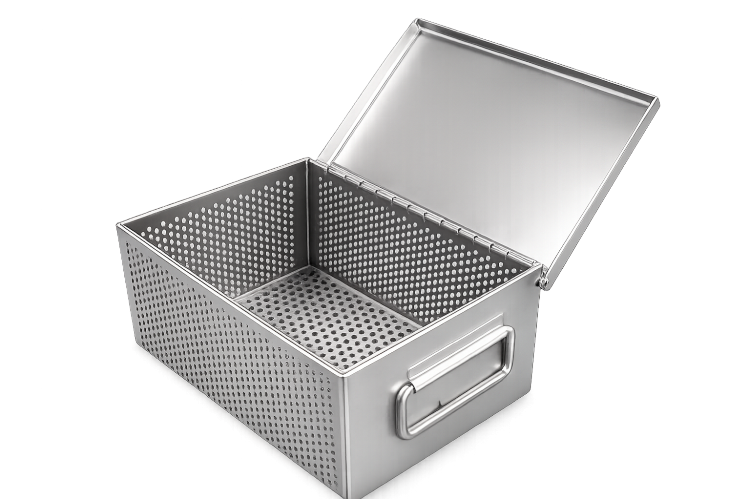 Malaysia-Wide Custom Perforated Basket With Lid for Cleanroom Material Handling