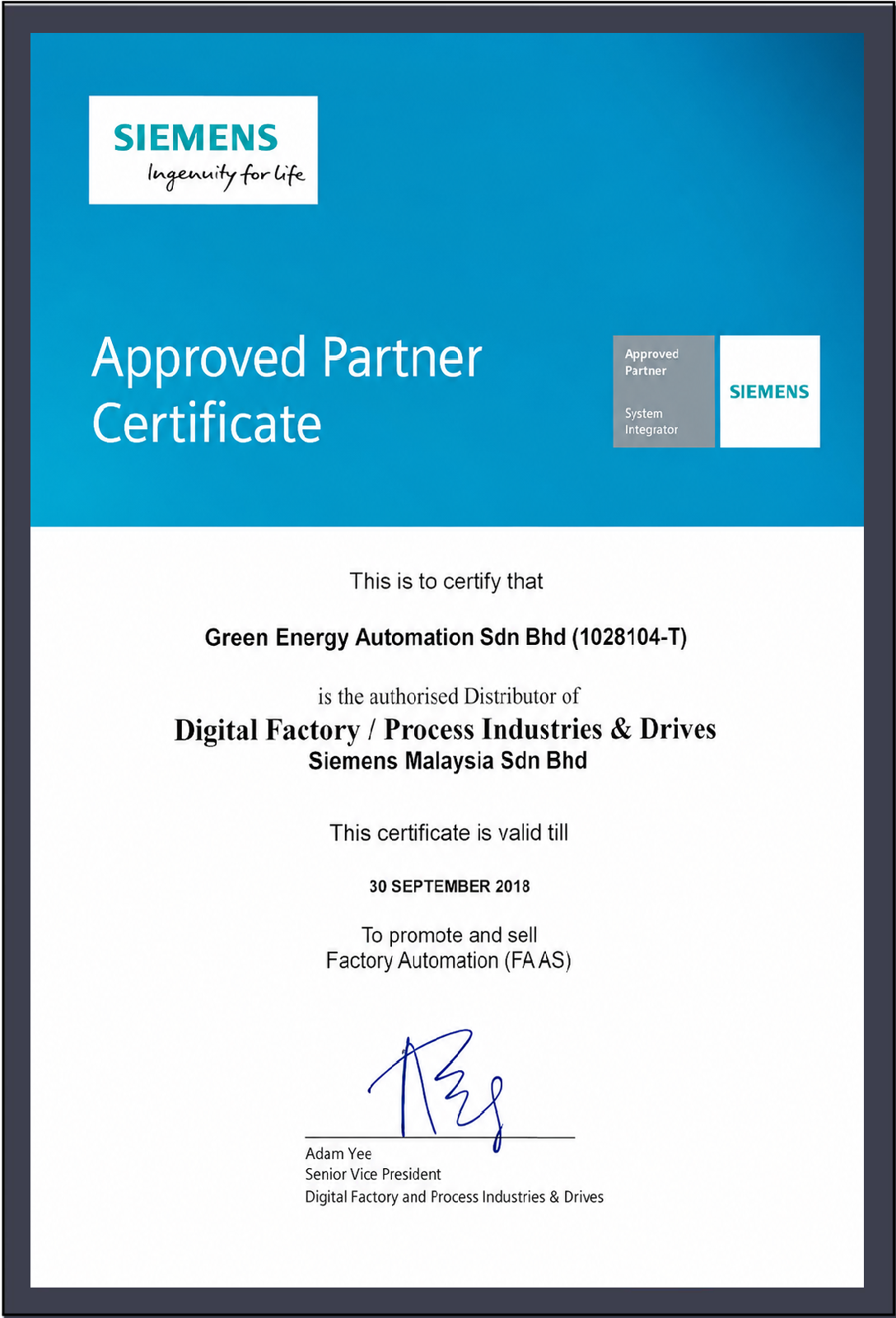 Certificates & Accreditations