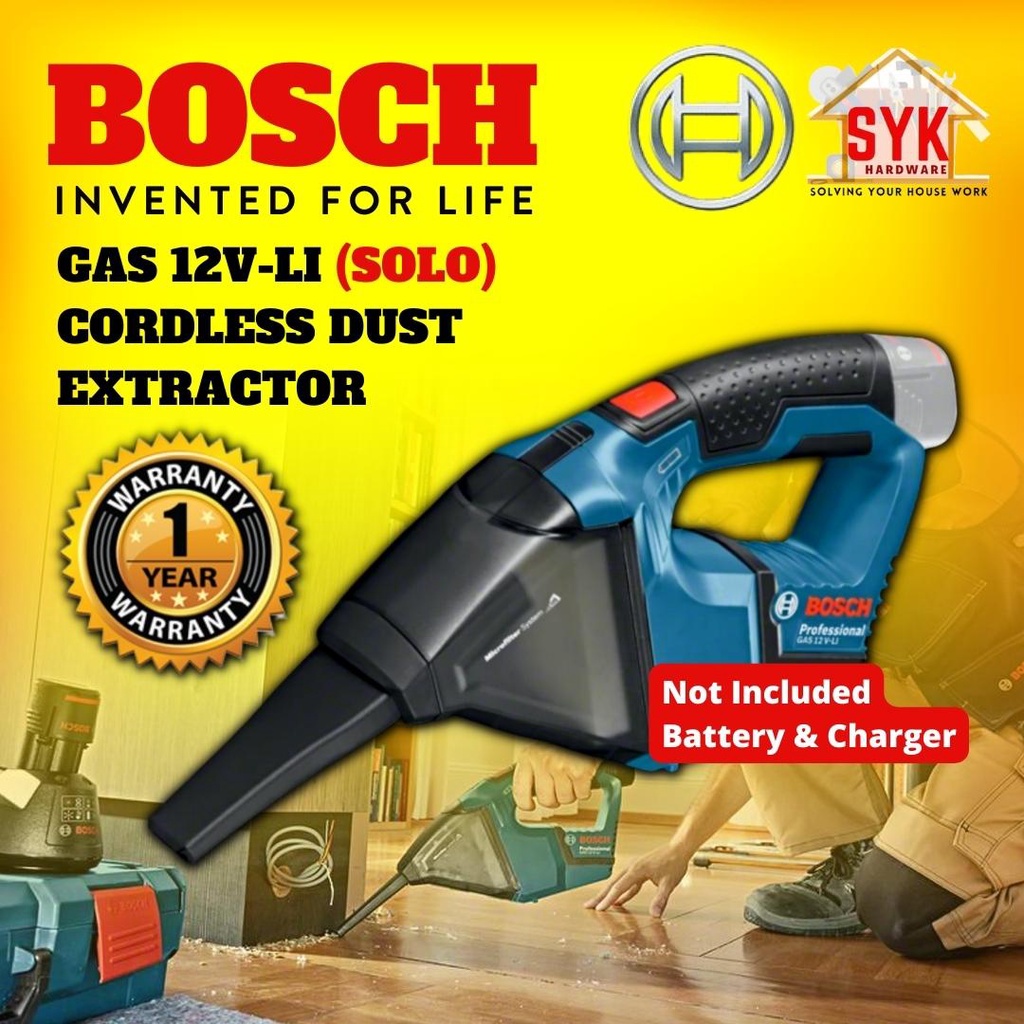 SYK BOSCH GAS 12V-LI GAS12V-LI Solo Professional Cordless Vacuum Cleaner Dust Collector -06019E3081
