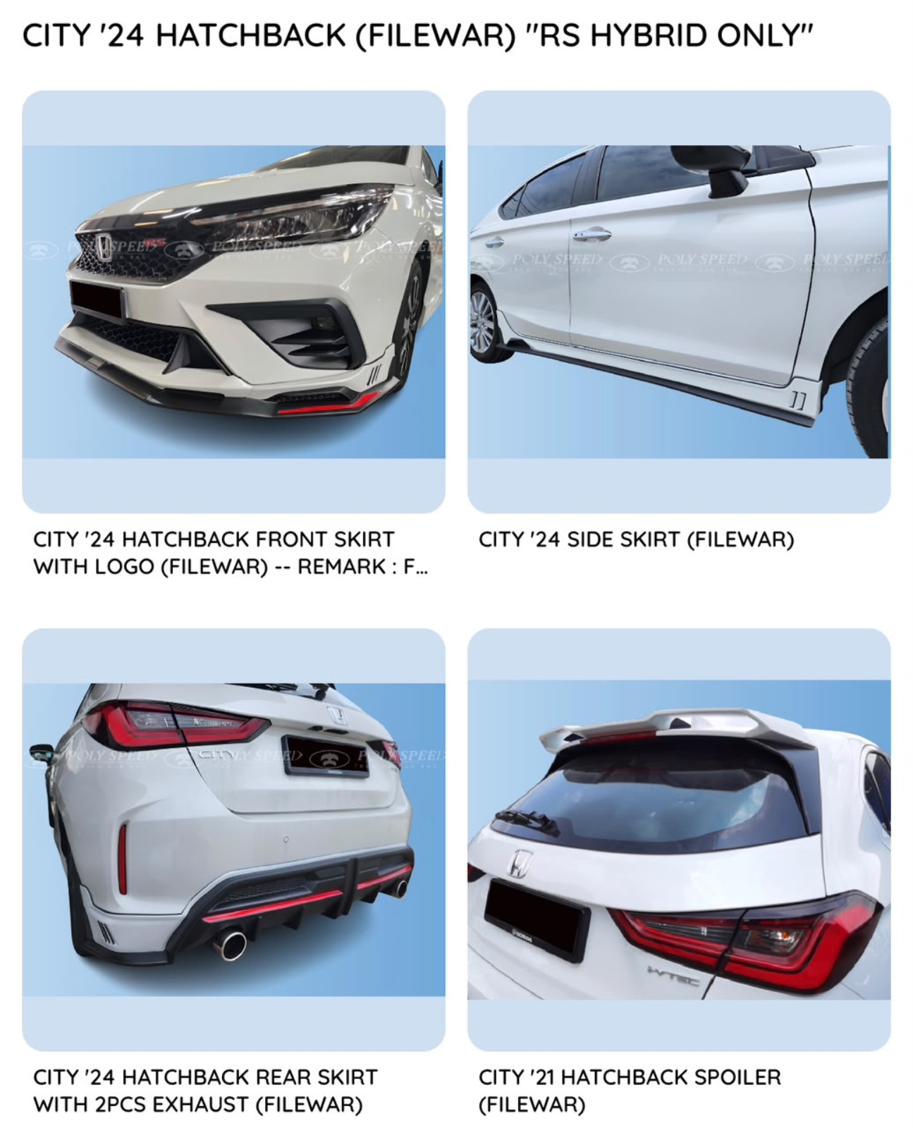City 24 hatchback (Filewar) RS hybrid only