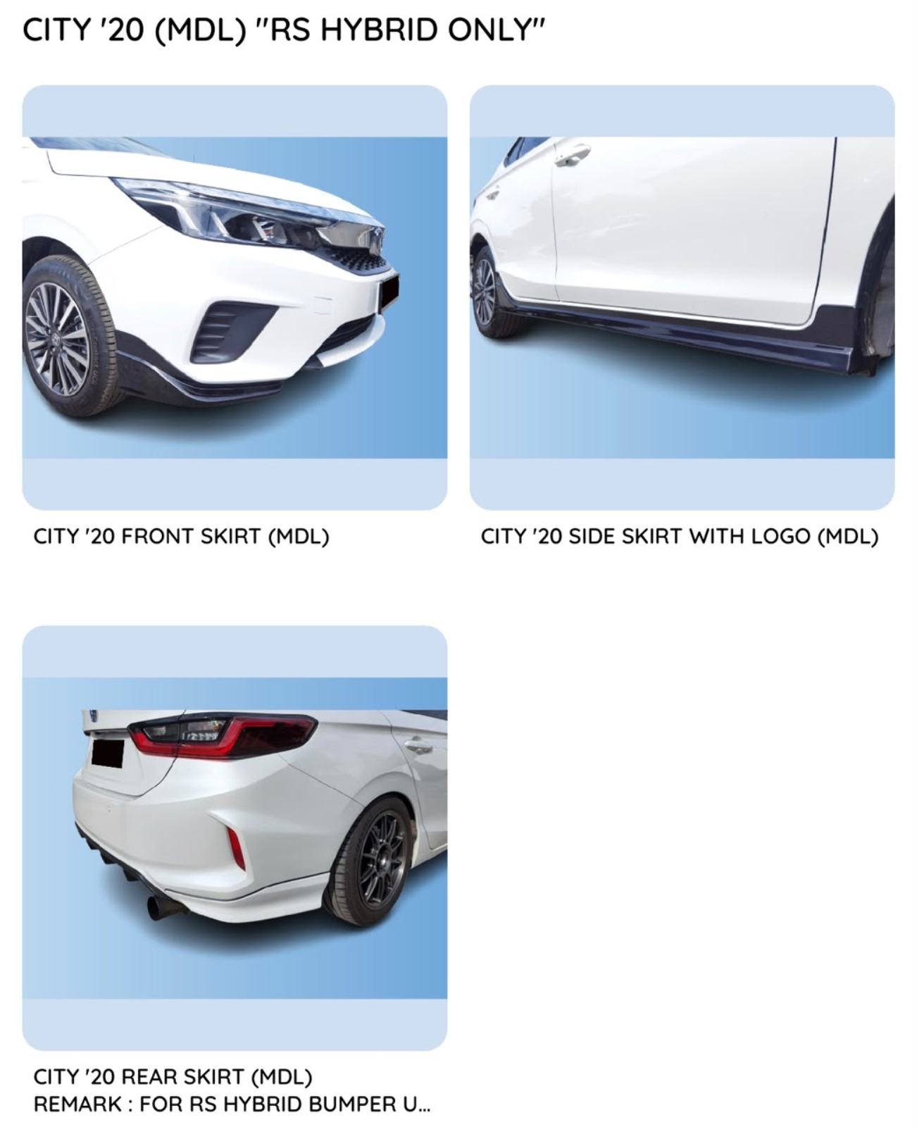 City 20 Modulo Bodykit (RS hybrid only)