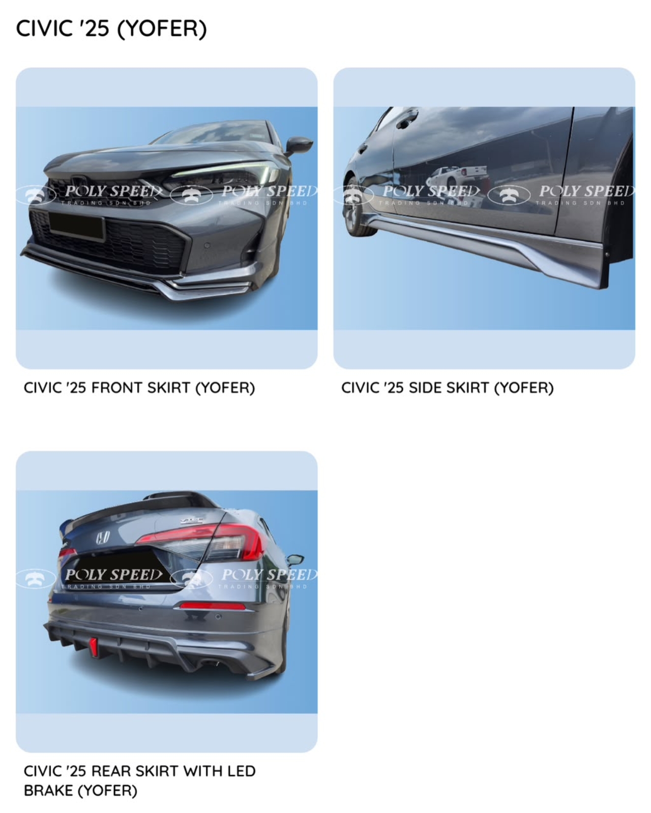 Civic FE 25 Yofer Bodykit