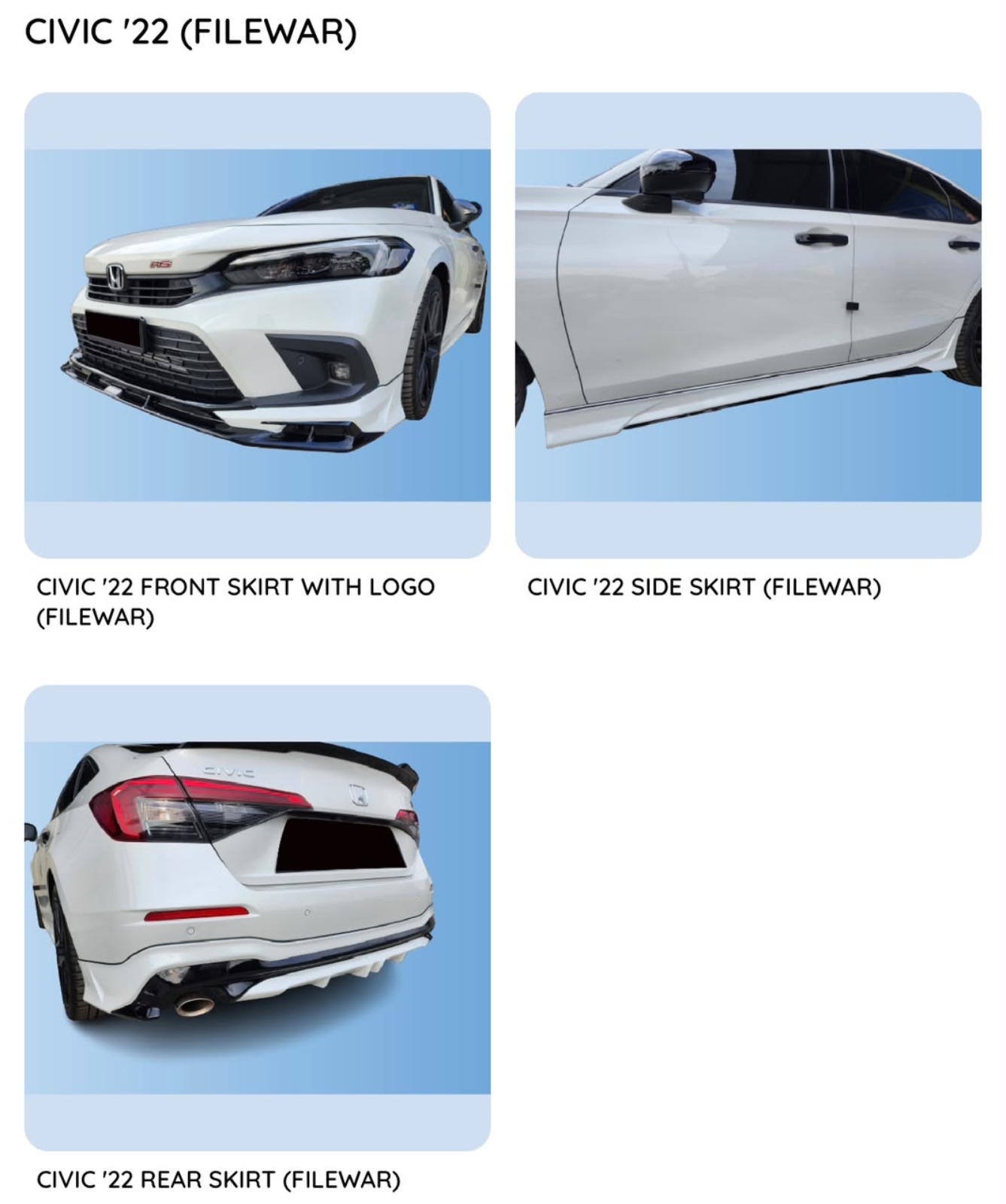 Civic FE 22 Filewar Bodykit