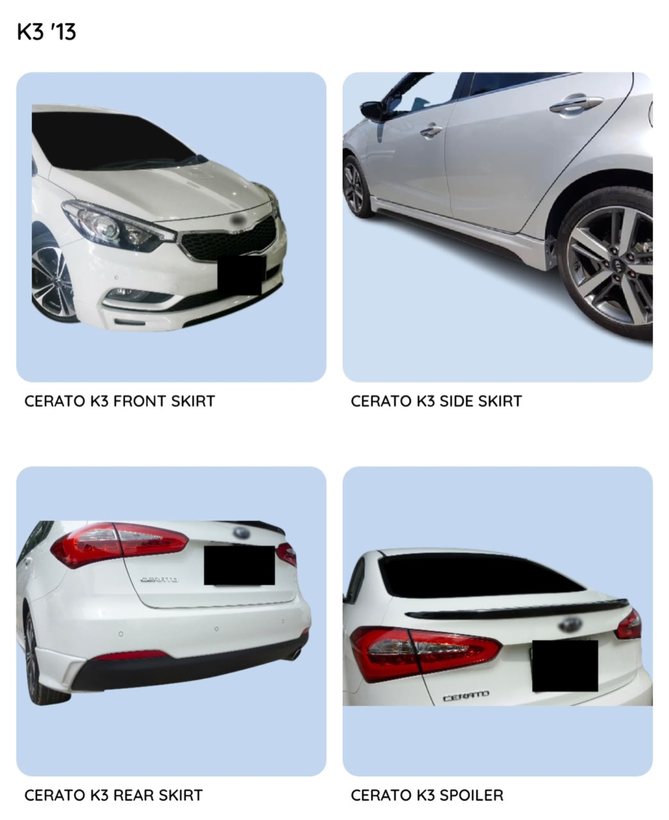 Cerato K3 13 OEM Bodykit