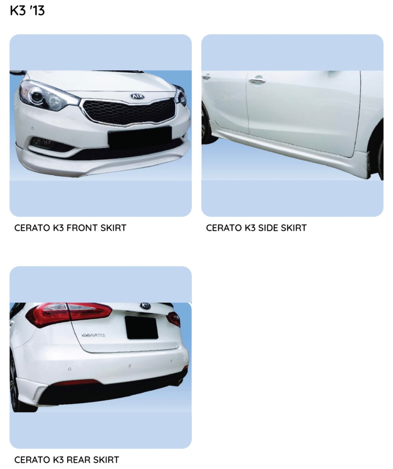 Cerato K3 Bodykit