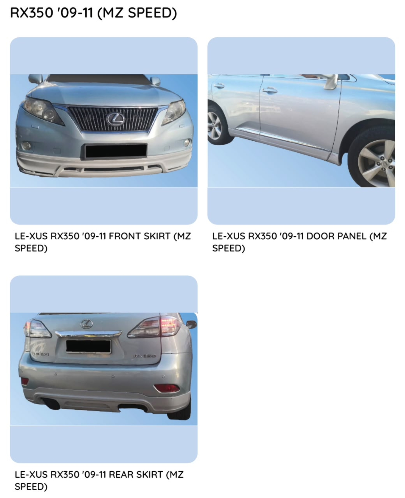 Rx350 09 MZ Speed Bodykit