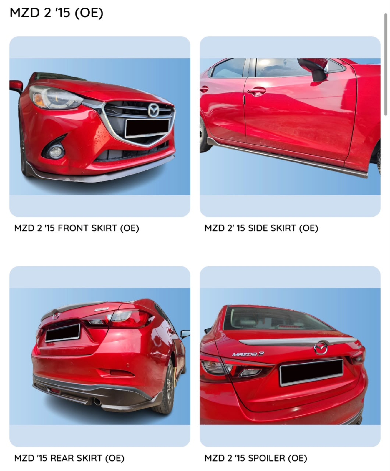 Mazda 2 15 OEM Bodykit