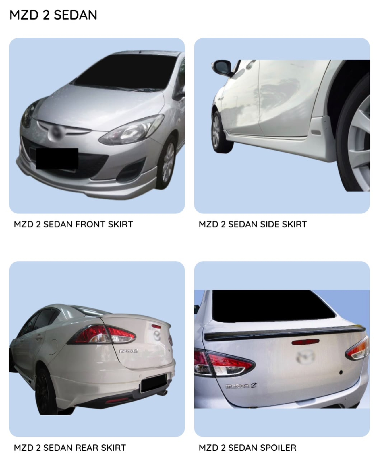 Mazda 2 sedan OEM Bodykit