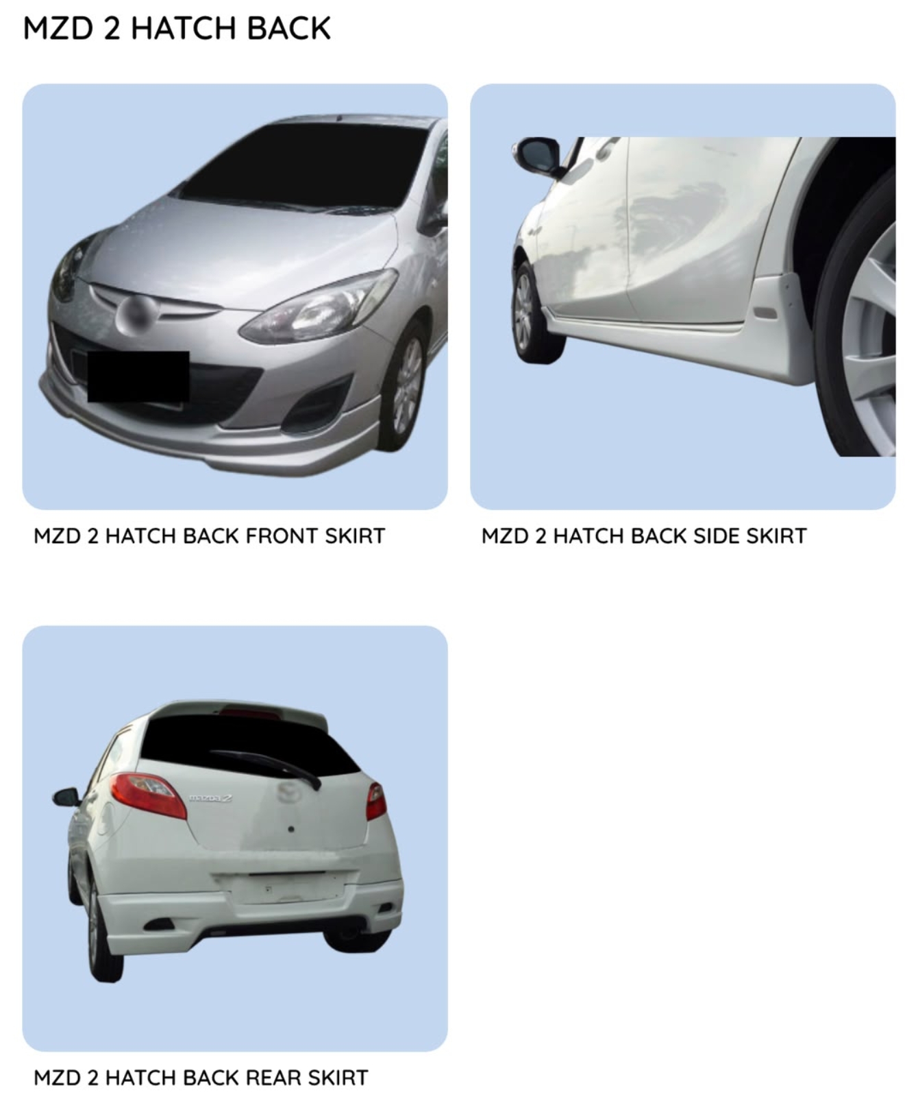 Mazda 2 hatchback OEM Bodykit