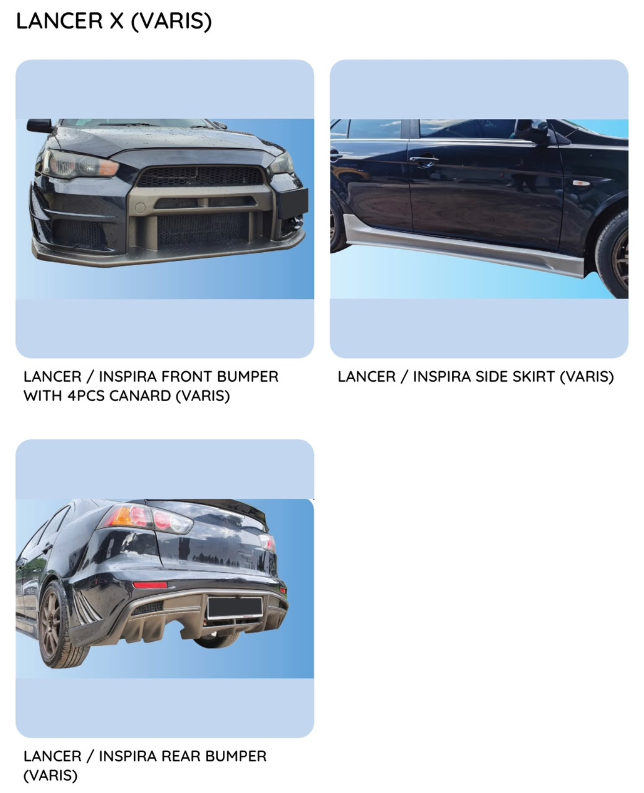 Lancer X Varis Bodykit