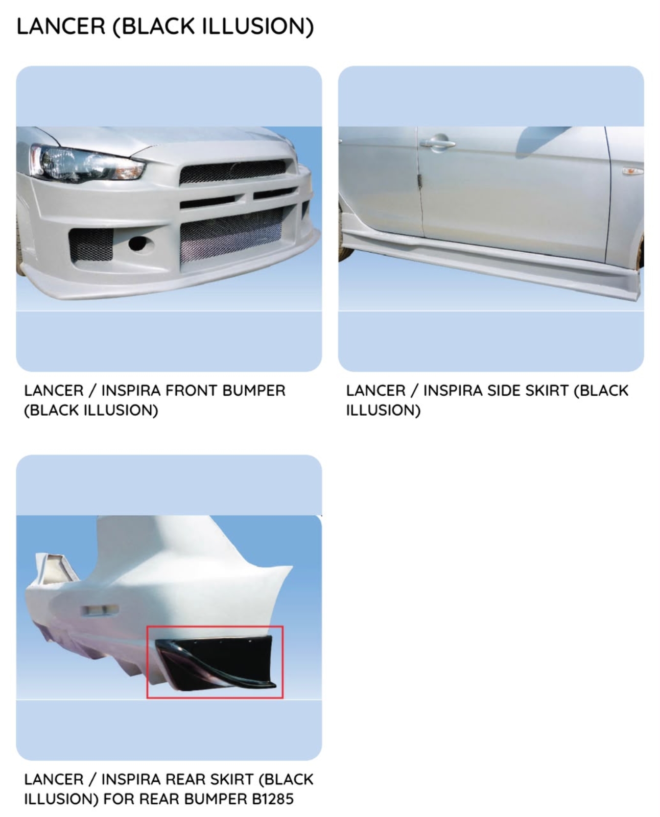 Lancer X Black illusion Bodykit