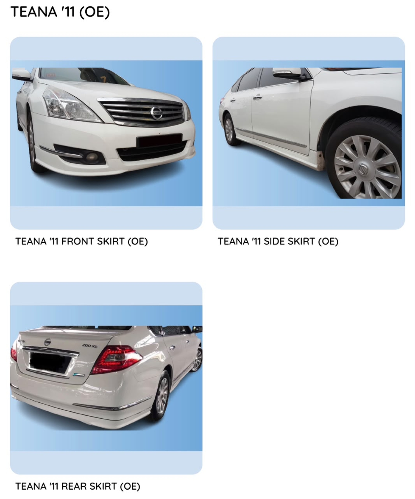 Teana Oem Bodykit