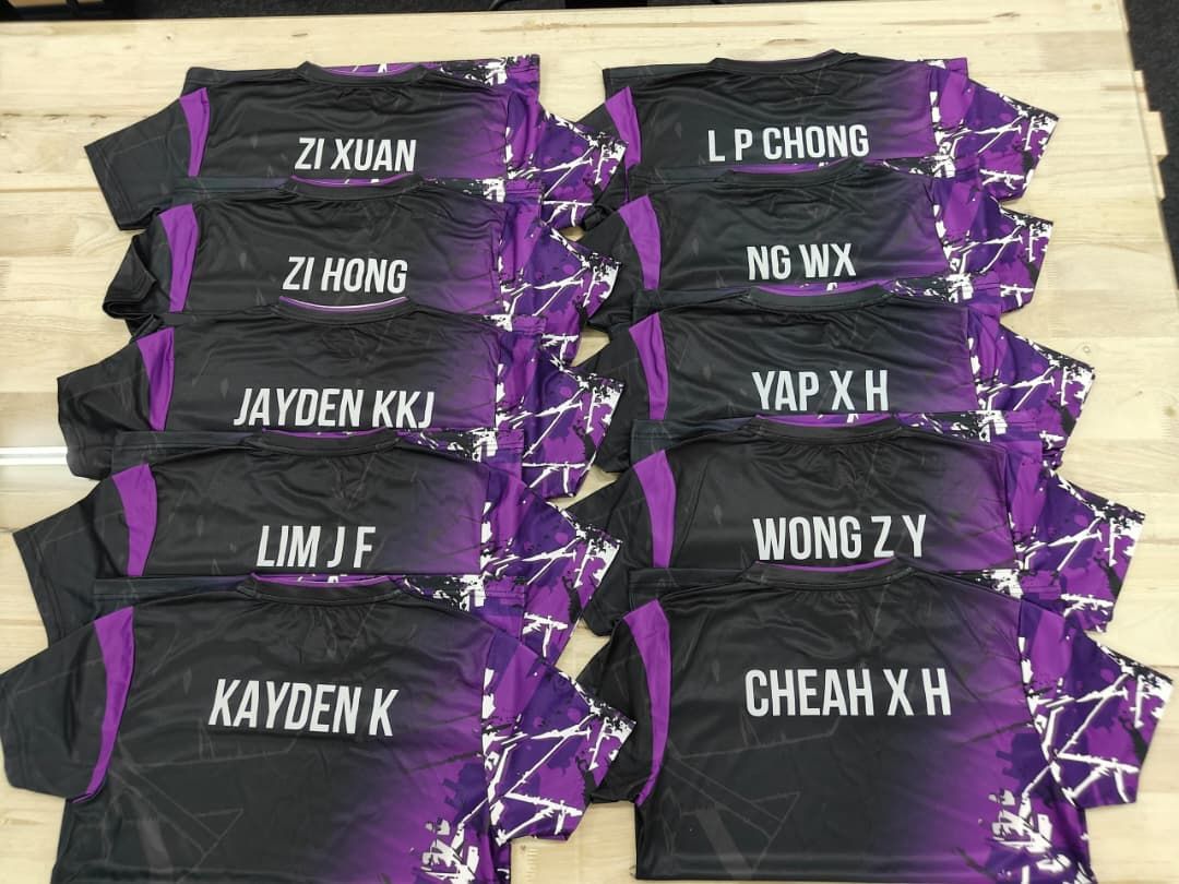 Customized Badminton Jersey With Name Printing For Players At Subang, Selangor | Personalized Sports Jersey | Personalized Name Printing | Team Sports Jersey | School & Club Uniform | Badminton Tournament Jersey | Training & Competition Wear