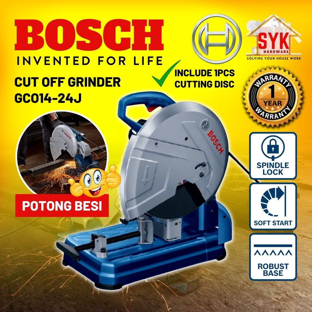 SYK Bosch GCO 14-24J GCO14-24J Corded Metal Cut-off Grinder Machine Metal Cutter Cutting Machine Mesin Potong Besi