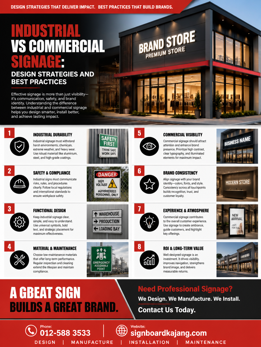 Industrial vs Commercial Signage: Design Strategies and Best Practices