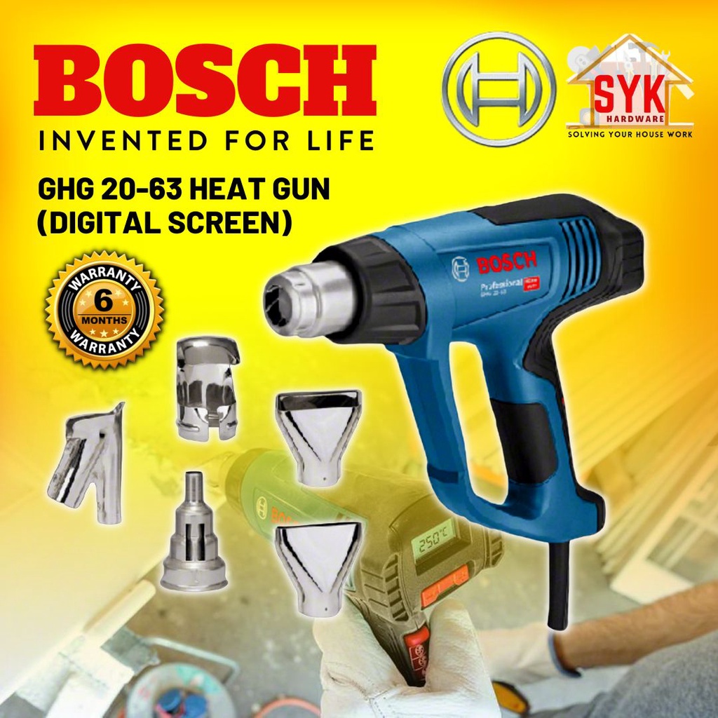 SYK BOSCH GHG 20-63 GHG20-63 Heat Gun Digital Screen Hot Air Gun Blower Pistol Gam Panas - 06012A62L0