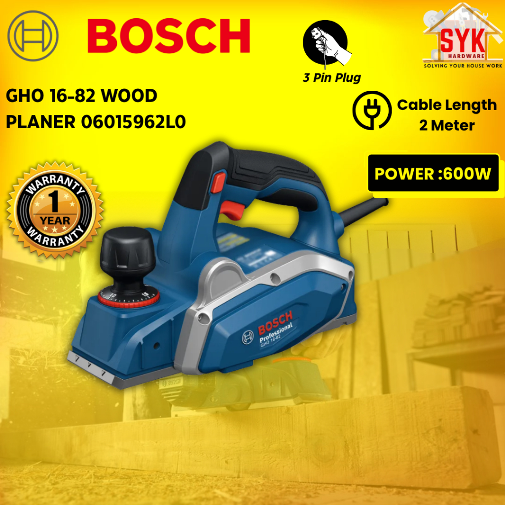 SYK Bosch GHO 16-82 Professional Electric Wood Planer Machine Woodworking Tools Mesin Ketam Kayu 06015962L0