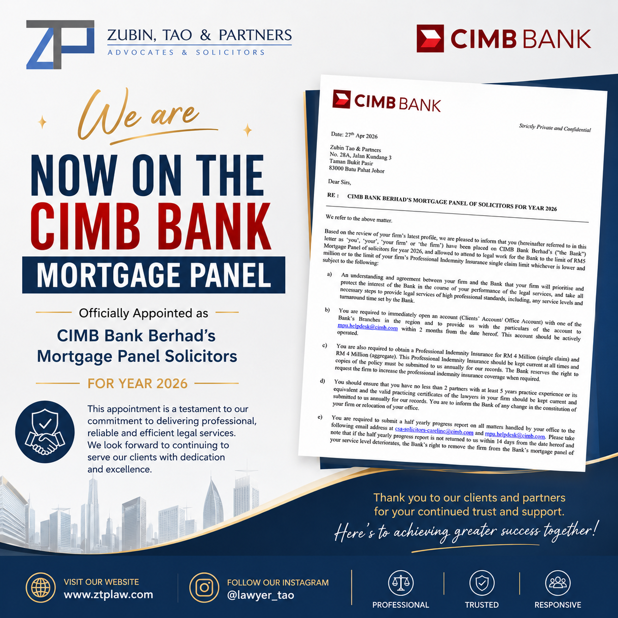 CIMB Bank Berhad Mortgage Panel Solicitors for Year 2026